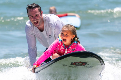 Surfing at Palmetto Dunes