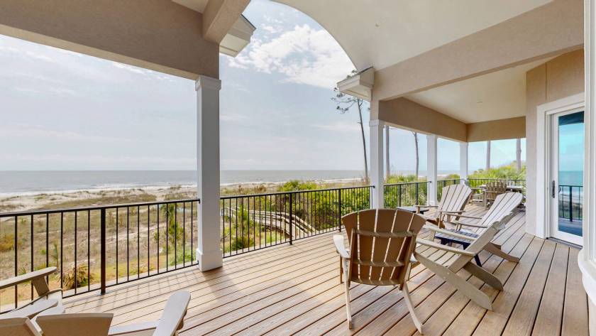 Terrace of 9 East Wind with sweeping views of the Atlantic Ocean